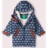 Singing Whales Recycled Waterproof Robe, Blue - Jackets - 1 - thumbnail