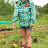 Turquoise Birds Recycled Waterproof Raincoat, Turquoise - Raincoats - 4