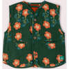 Orange Blooms Spring Gilet, Green - Vests - 1 - thumbnail