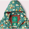 Turquoise Birds Recycled Waterproof Raincoat, Turquoise - Raincoats - 6