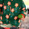 Orange Blooms Reversible Spring Jacket, Green - Jackets - 2 - thumbnail