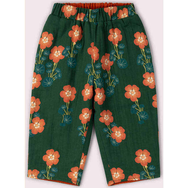 Orange Blooms Reversible Pull On Trousers, Green