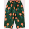 Orange Blooms Reversible Pull On Trousers, Green - Pants - 1 - thumbnail