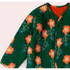 Orange Blooms Reversible Spring Jacket, Green - Jackets - 4 - thumbnail