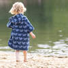 Singing Whales Baby Towel Poncho, Blue - Beach Towels - 3 - thumbnail