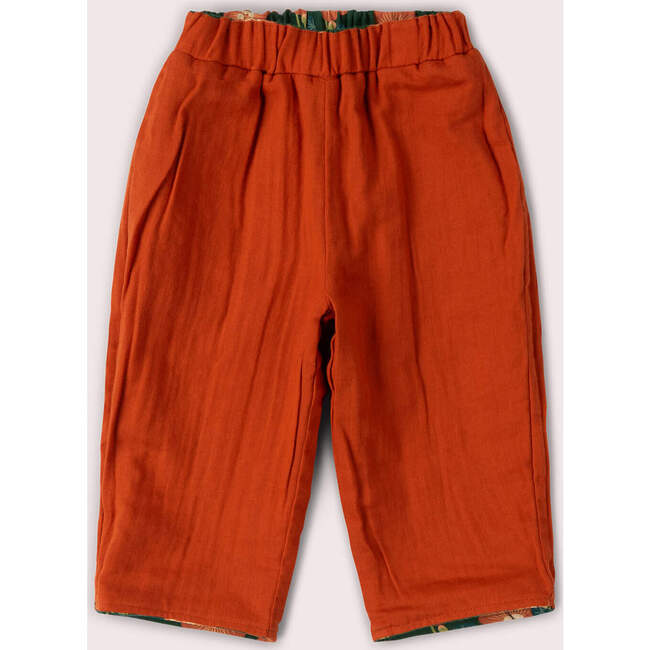 Orange Blooms Reversible Pull On Trousers, Green - Pants - 3