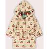 Little Cherries Towelling Robe, Cream - Jackets - 1 - thumbnail