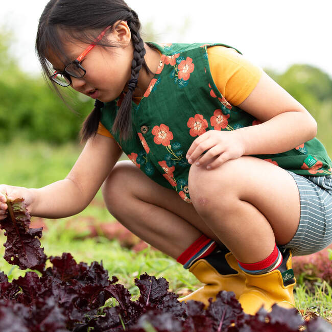 Orange Blooms Spring Gilet, Green - Vests - 4