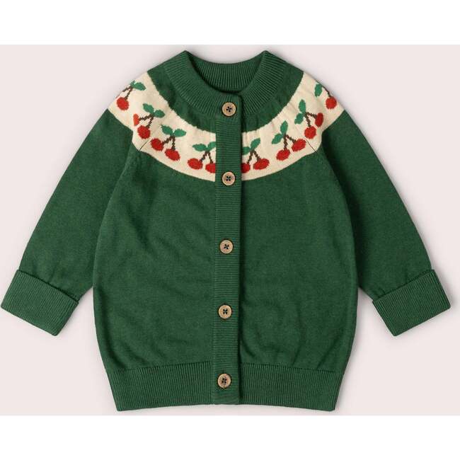 Little Cherry Knitted Cardigan Green