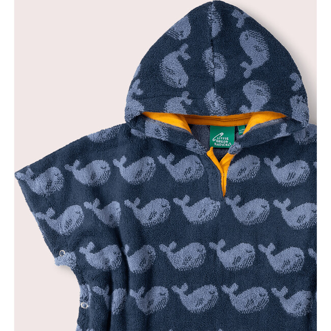 Singing Whales Baby Towel Poncho, Blue - Beach Towels - 4