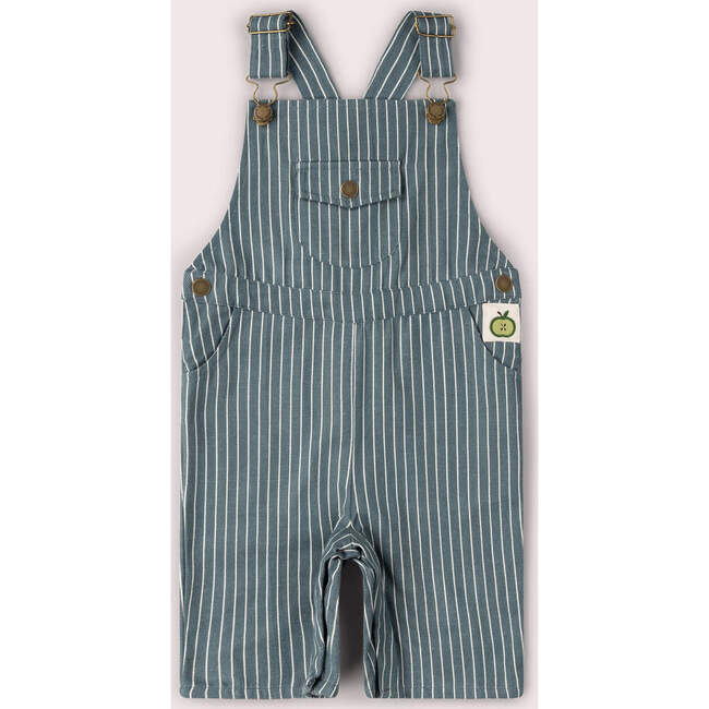 Navy Striped Dungaree Shorts, Navy