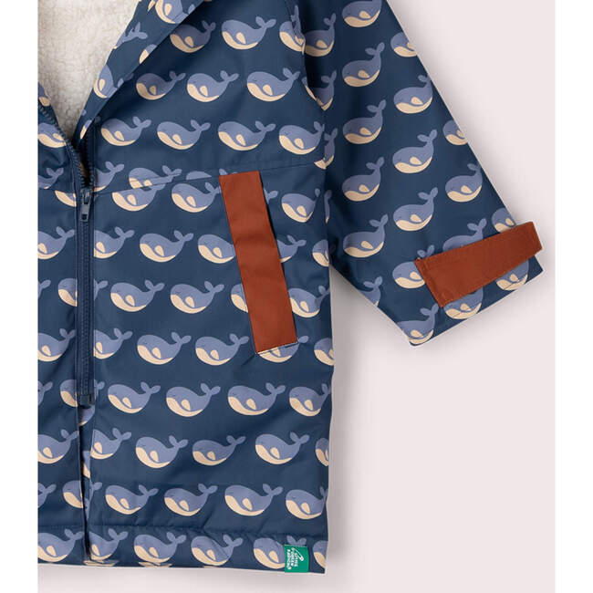 Singing Whales Recycled Waterproof Robe, Blue - Jackets - 5