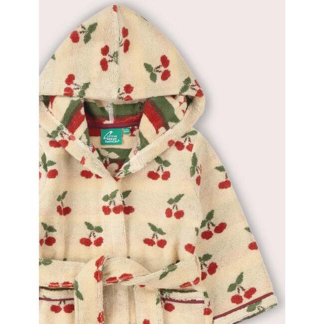 Little Cherries Towelling Robe, Cream