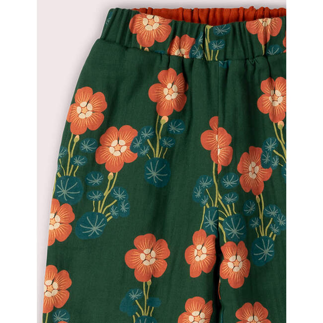 Orange Blooms Reversible Pull On Trousers, Green - Pants - 5