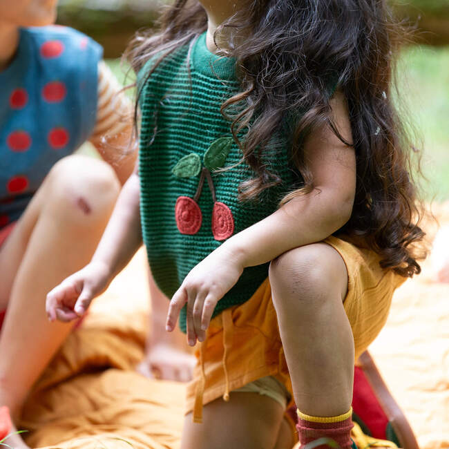 Little Cherry Knitted Pullover, Green