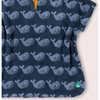 Singing Whales Baby Towel Poncho, Blue - Beach Towels - 5 - thumbnail
