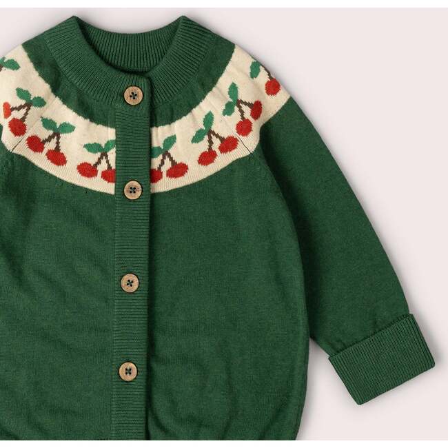 Little Cherry Knitted Cardigan Green