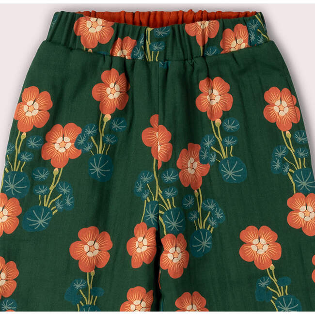 Orange Blooms Reversible Pull On Trousers, Green - Pants - 6