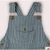 Navy Striped Dungaree Shorts, Navy - Overalls - 3