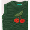 Little Cherry Knitted Pullover, Green - Vests - 4 - thumbnail