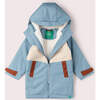 Hazy Blue Recycled Waterproof Robe, Blue - Jackets - 1 - thumbnail
