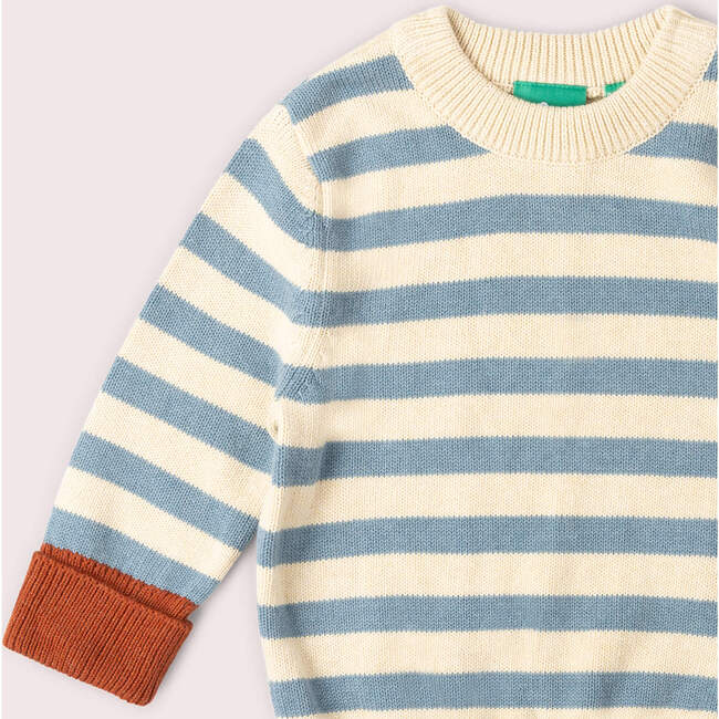 Hazy Blue Striped Knitted Jumper, Blue