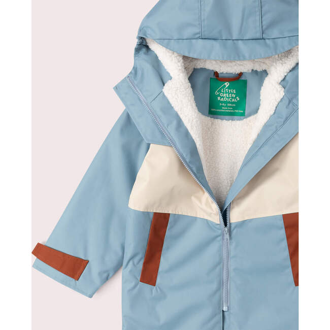 Hazy Blue Recycled Waterproof Robe, Blue - Jackets - 3