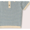 Hazy Blue Short Sleeve Knitted Top, Blue - Polo Shirts - 5
