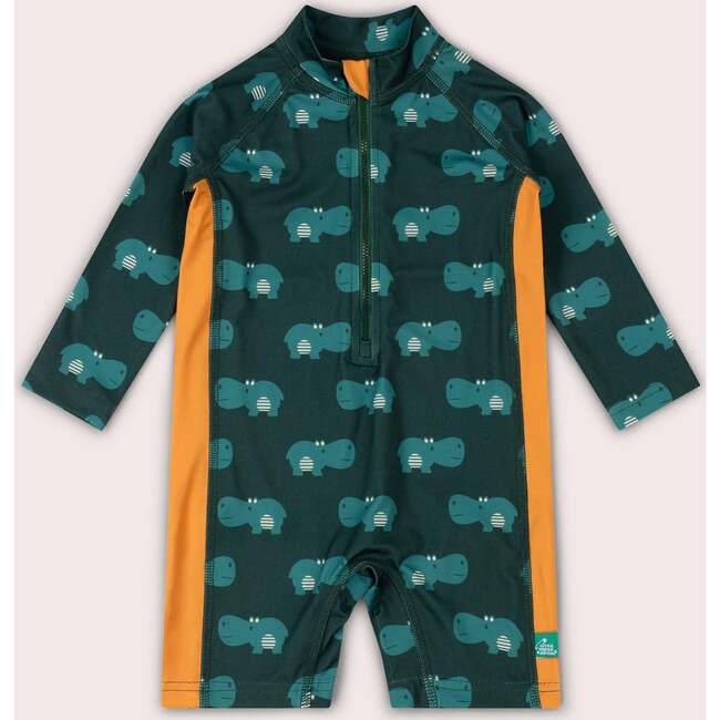 Happy Hippos UPF 50 Recycled Sunsafe Sunsuit, Green