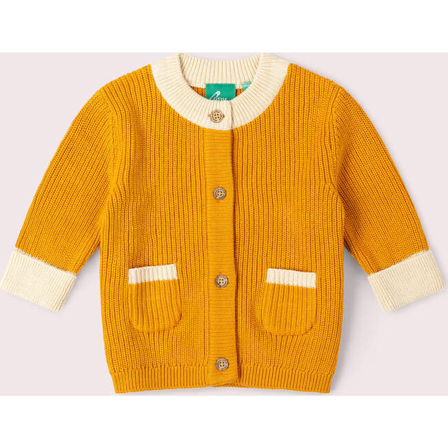 Golden Ochre Snuggly Knitted Cardigan, Gold