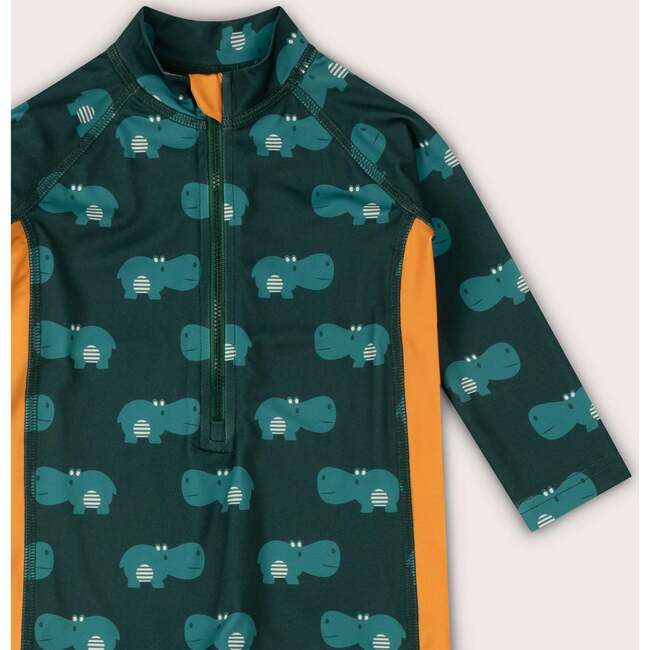 Happy Hippos UPF 50 Recycled Sunsafe Sunsuit, Green
