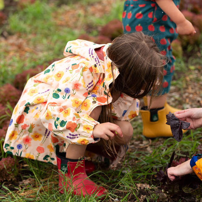 Flower Meadow Recycled Waterproof Raincoat, Multi