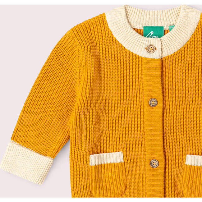 Golden Ochre Snuggly Knitted Cardigan, Gold