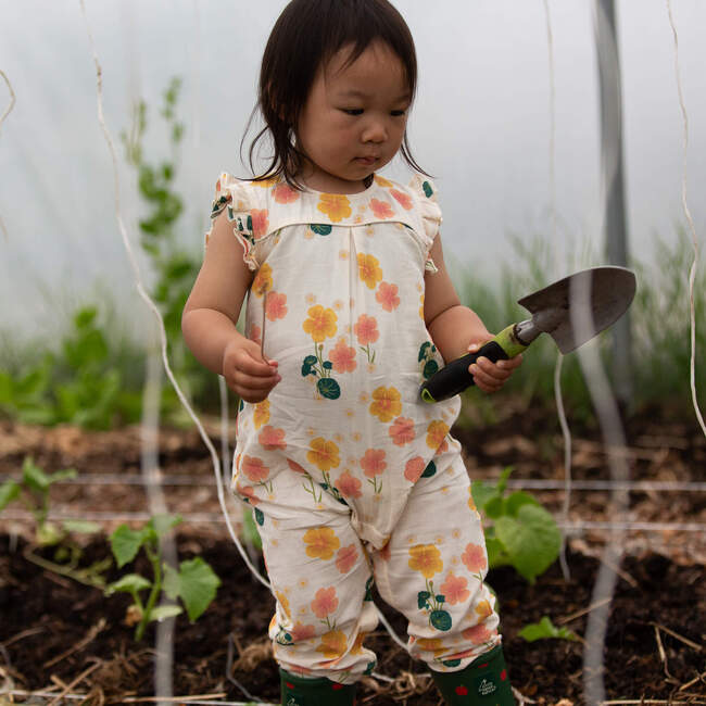 Flora Frill Summer Romper Cream