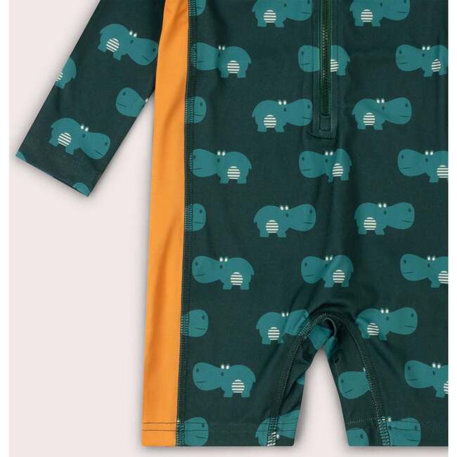 Happy Hippos UPF 50 Recycled Sunsafe Sunsuit, Green - One Pieces - 3