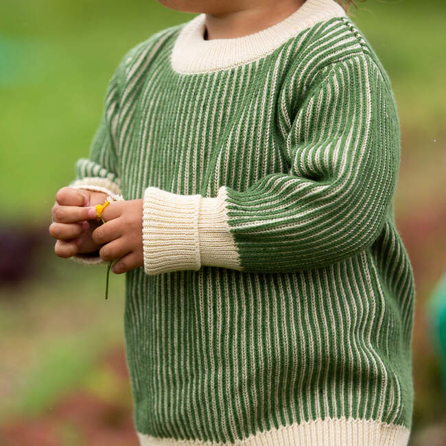 Garden Green Knitted Snuggly Jumper, Green - Sweaters - 3