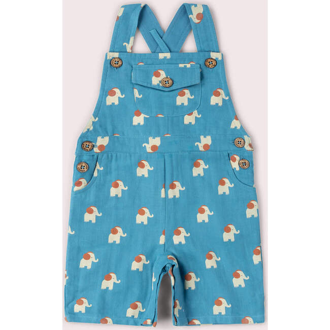 Blue Elephants Dungaree Shorts, Blue