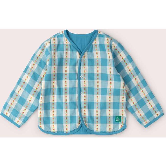 Blue Flowers Reversible Spring Jacket, Blue