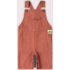 Burnt Ochre Striped Dungaree Shorts, Red - Overalls - 1 - thumbnail