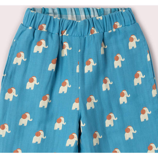 Blue Elephants Reversible Pull On Trousers, Blue - Pants - 4