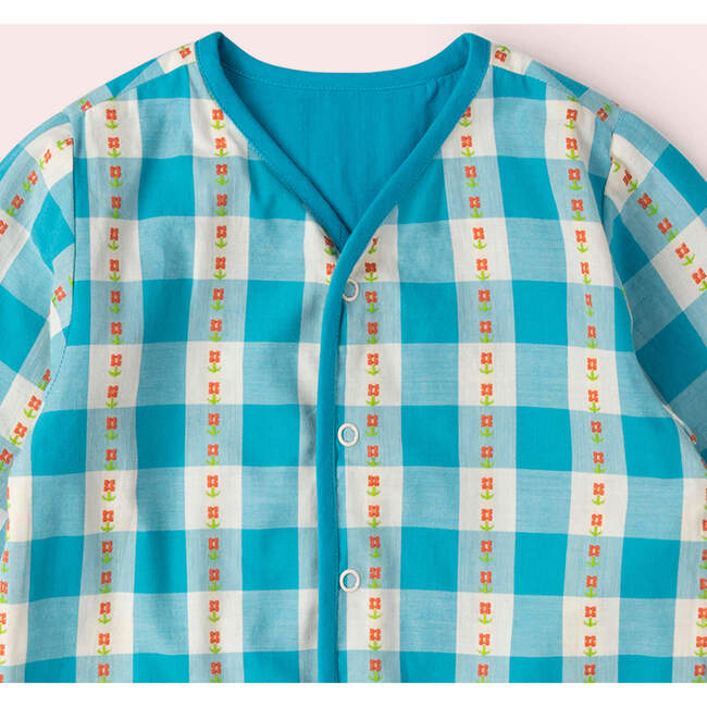 Blue Flowers Reversible Spring Jacket, Blue - Jackets - 3