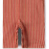 Burnt Ochre Striped Dungaree Shorts, Red - Overalls - 3 - thumbnail