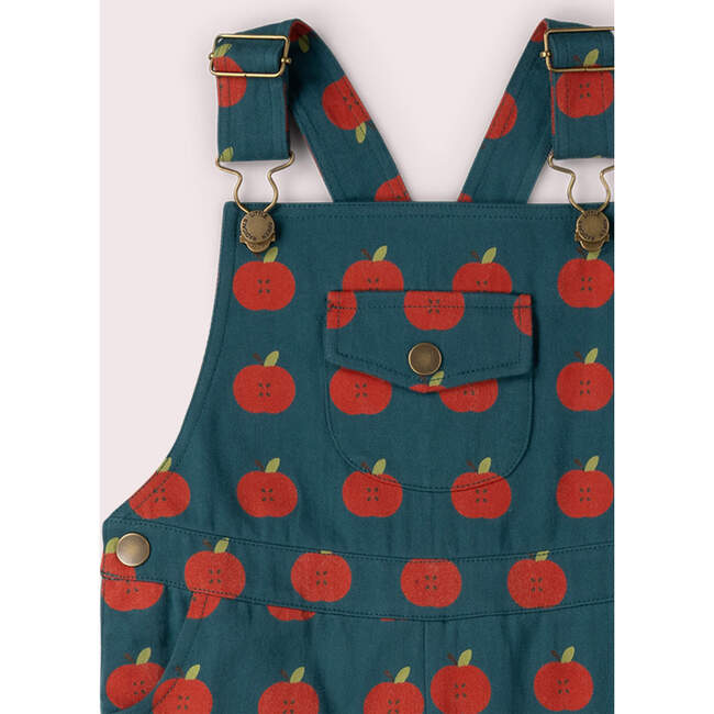 Apple Dungaree Shorts, Blue - Overalls - 4