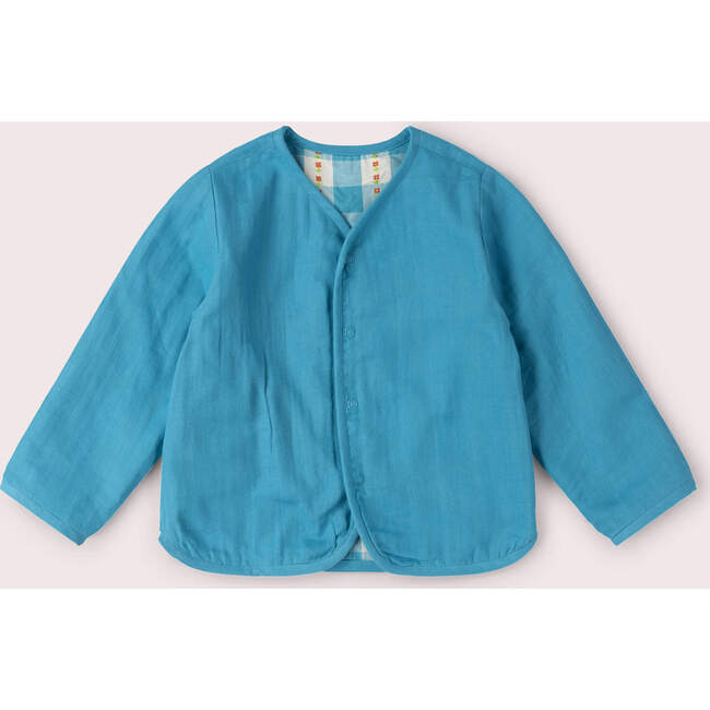 Blue Flowers Reversible Spring Jacket, Blue - Jackets - 5