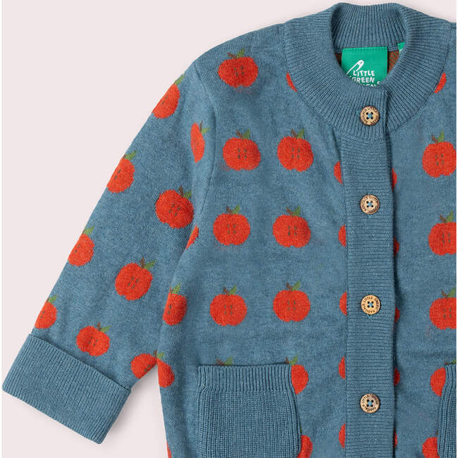 Apple Knitted Cardigan, Blue - Cardigans - 4