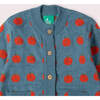 Apple Knitted Cardigan, Blue - Cardigans - 5 - thumbnail