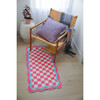 Pink and Blue Lace checkerboard Runner, 2x5' - Rugs - 1 - thumbnail