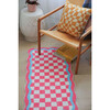 Pink and Blue Lace checkerboard Runner, 2x5' - Rugs - 2