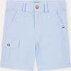 Seersucker Cargo Shorts, Light Blue - Shorts - 1 - thumbnail