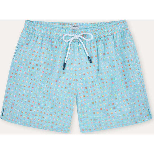 Men's Swim Shorts,Turquoise Geo